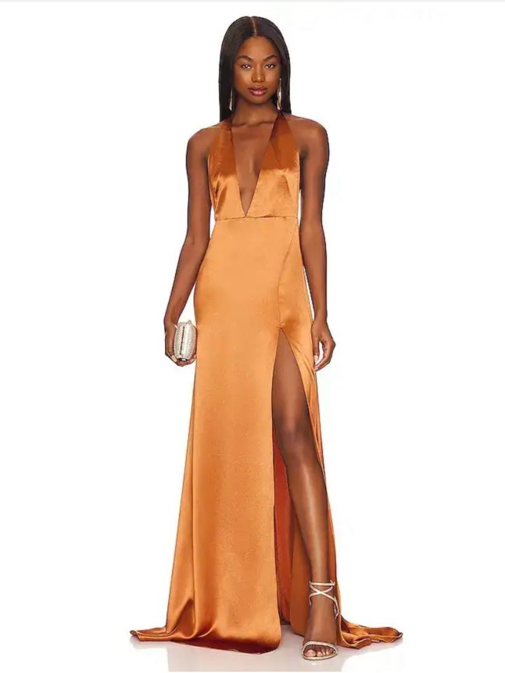 SAU LEE Huda Dress in Burnt - Copper, New with tag